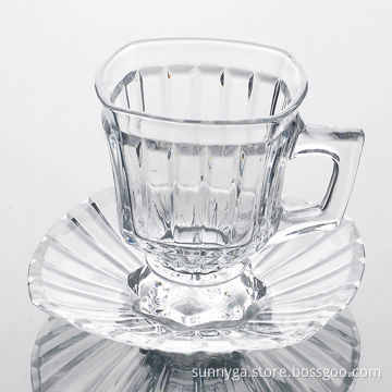 Square Cup and Saucer Set with Pattern, beautiful Italian Design
